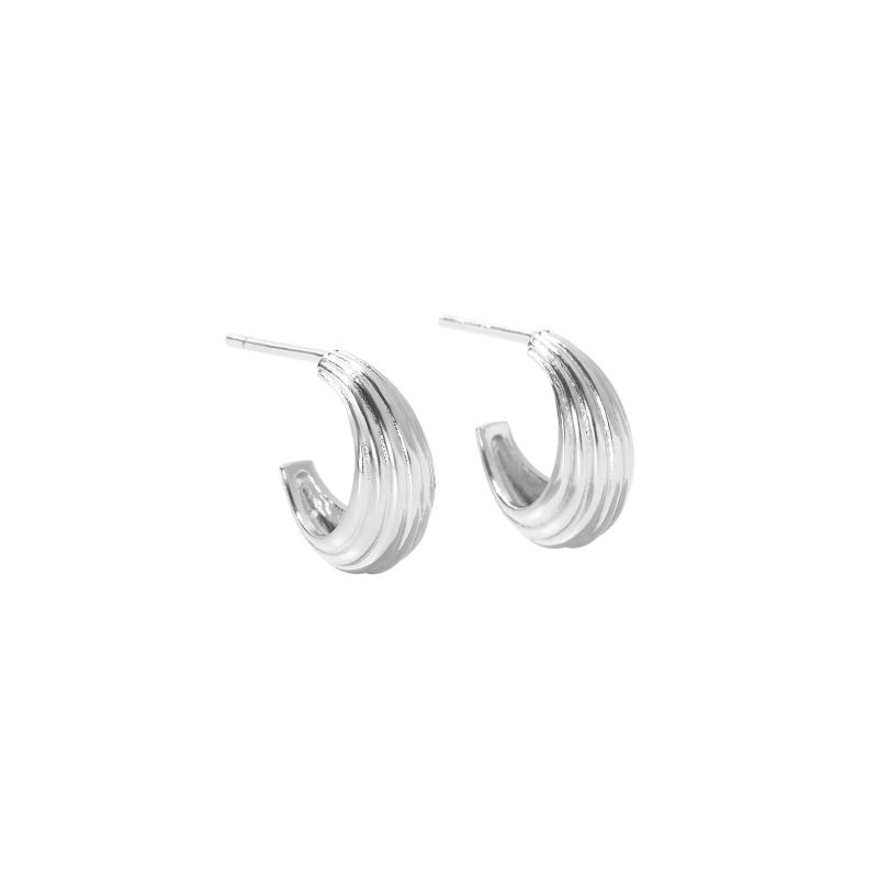 Sue Hoop Small  Silver