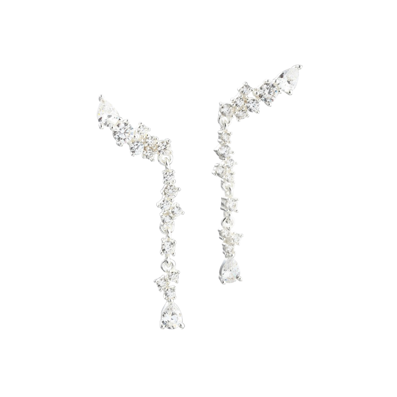 Aura Long Earstud  Silver