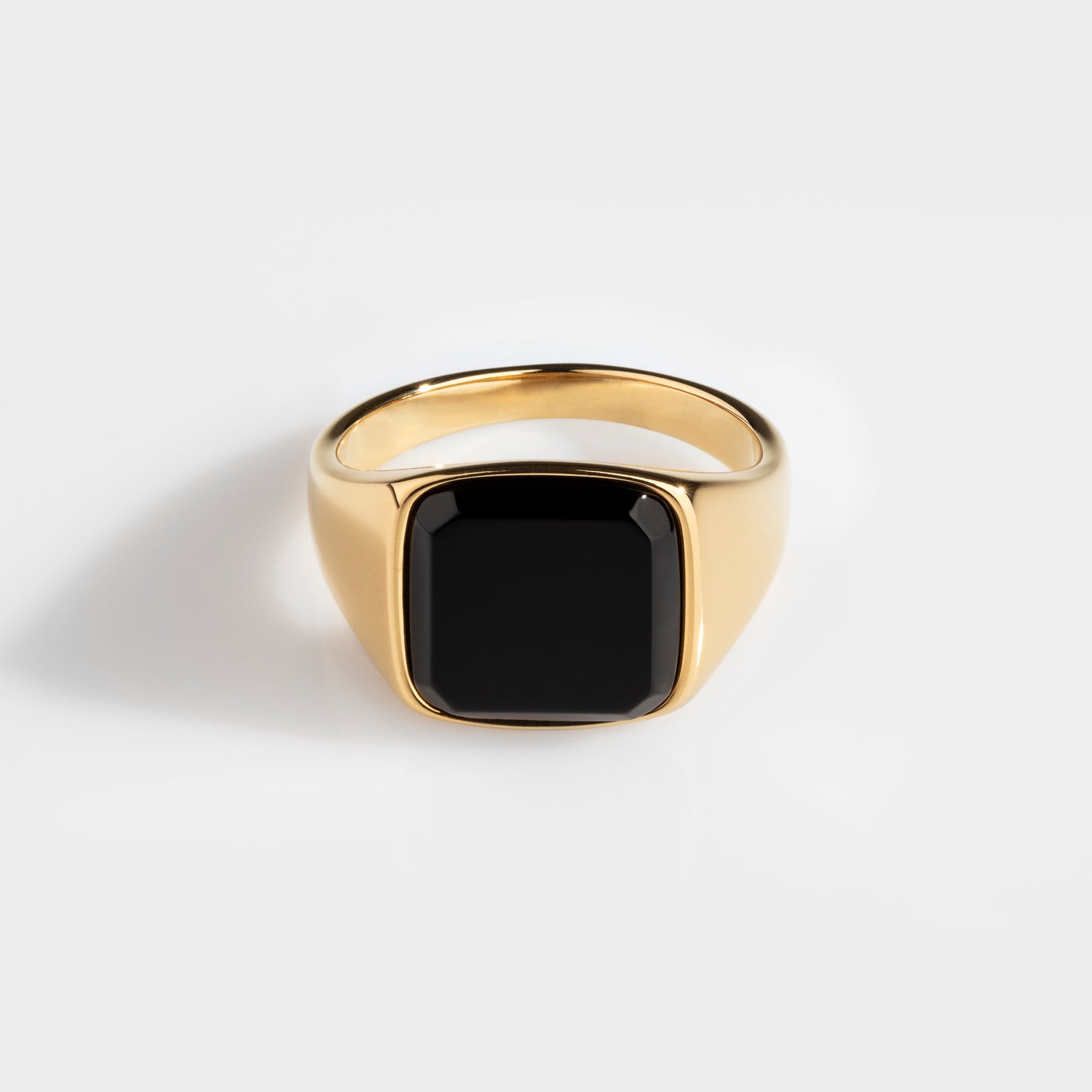 Black Onyx Signature - Guldbelagt Ring - Str 6 - Herre - Northern Legacy