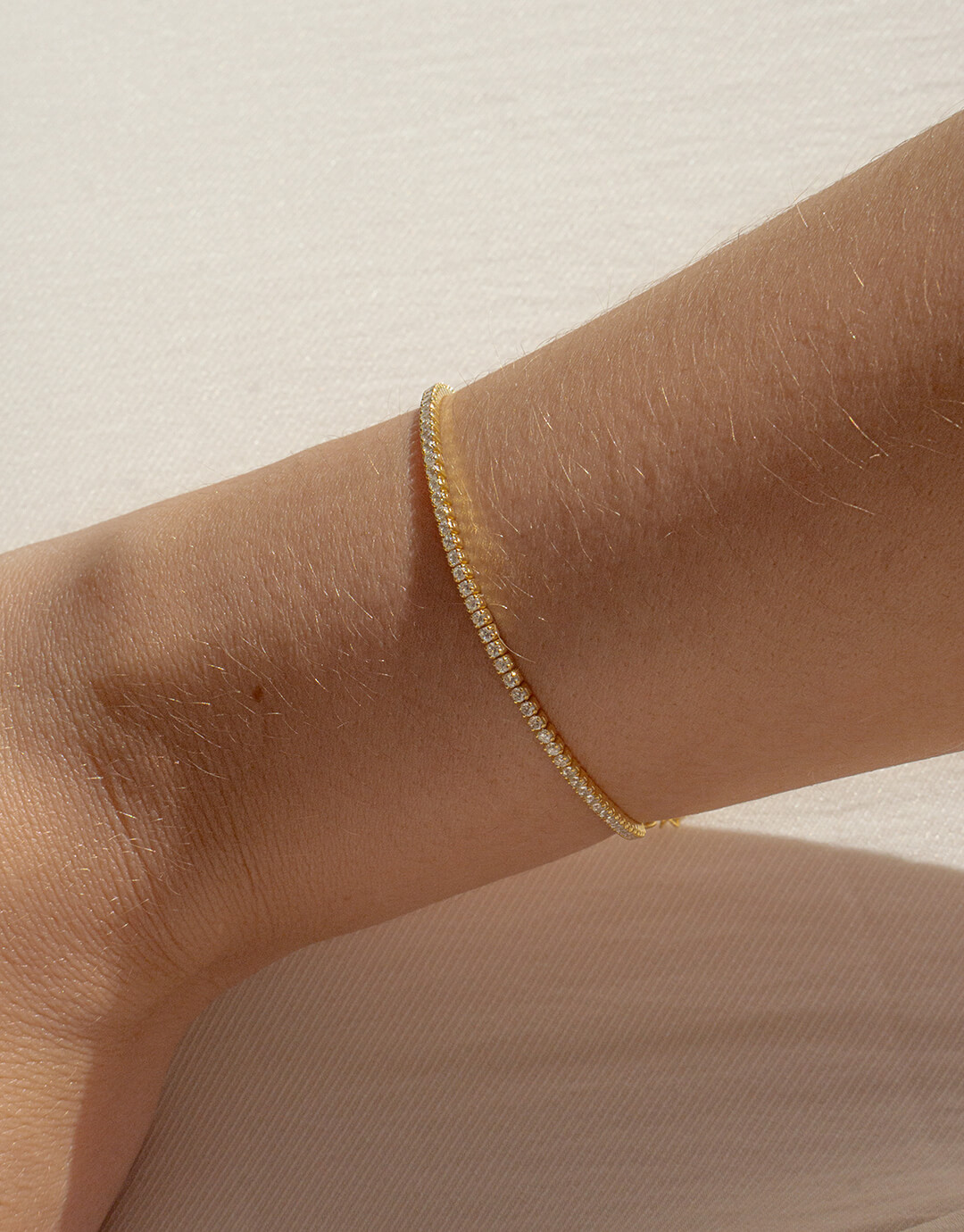 Adria 15 Mm - Guld Tennisarmbånd