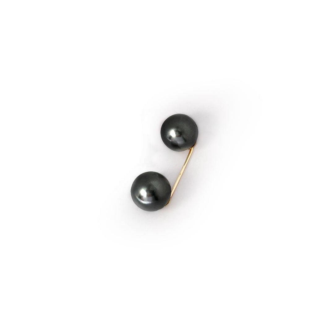Pearlpin Black - Tøjnål Til Bukser Kjoler Mm - Forgyldt Med Sorte Perler