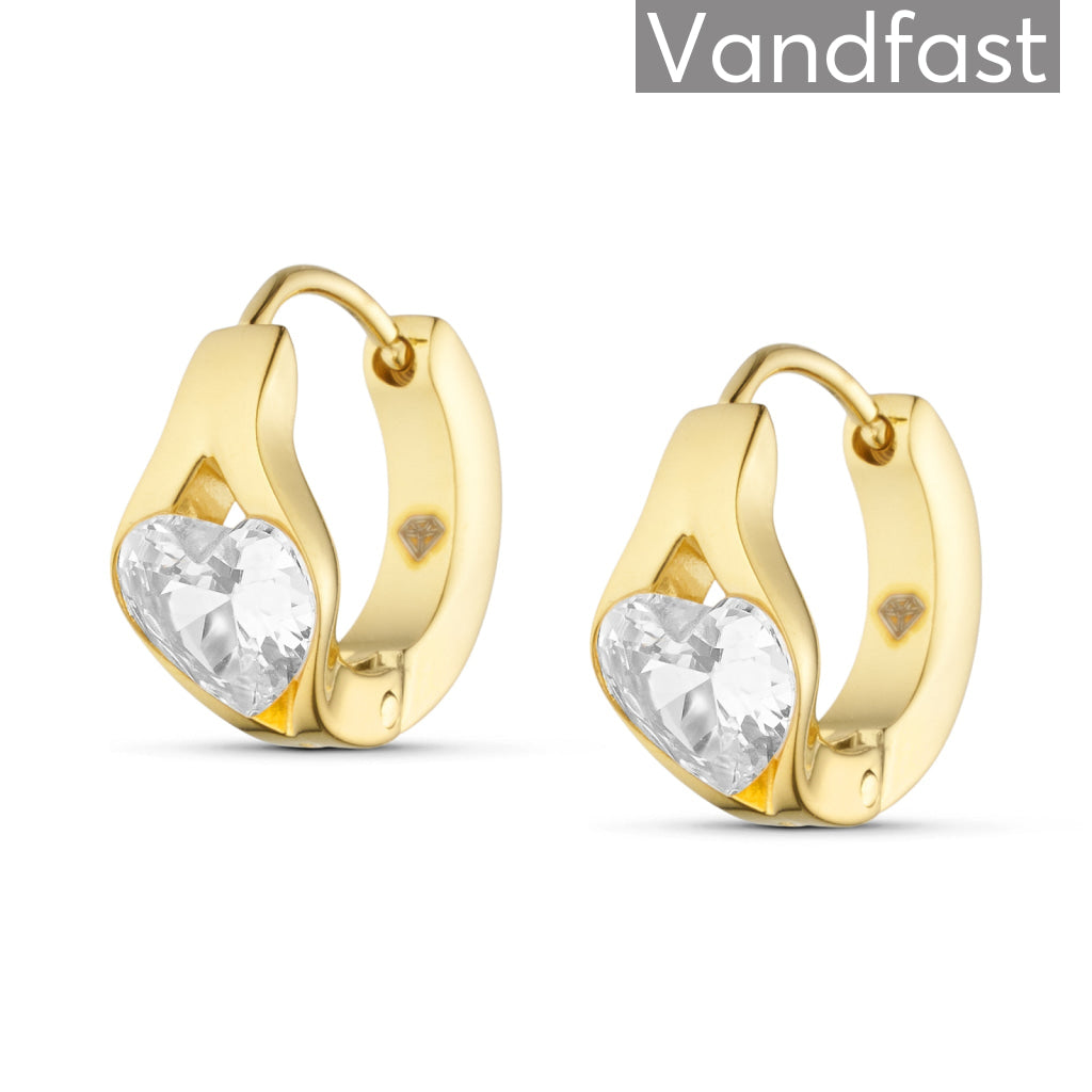 Annebrauner Chunky Heart Creole øreringe 18k Guldbelagt