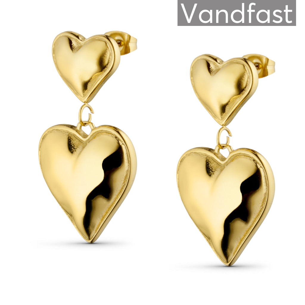 Annebrauner Chunky Wien Heart øreringe 18k Guldbelagt