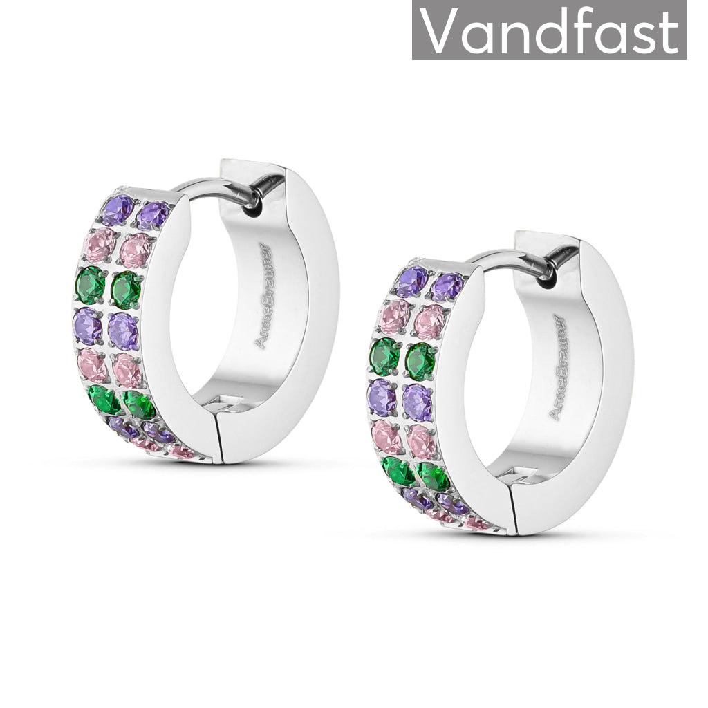 Annebrauner Creole Double Line Greenpink Mix øreringe