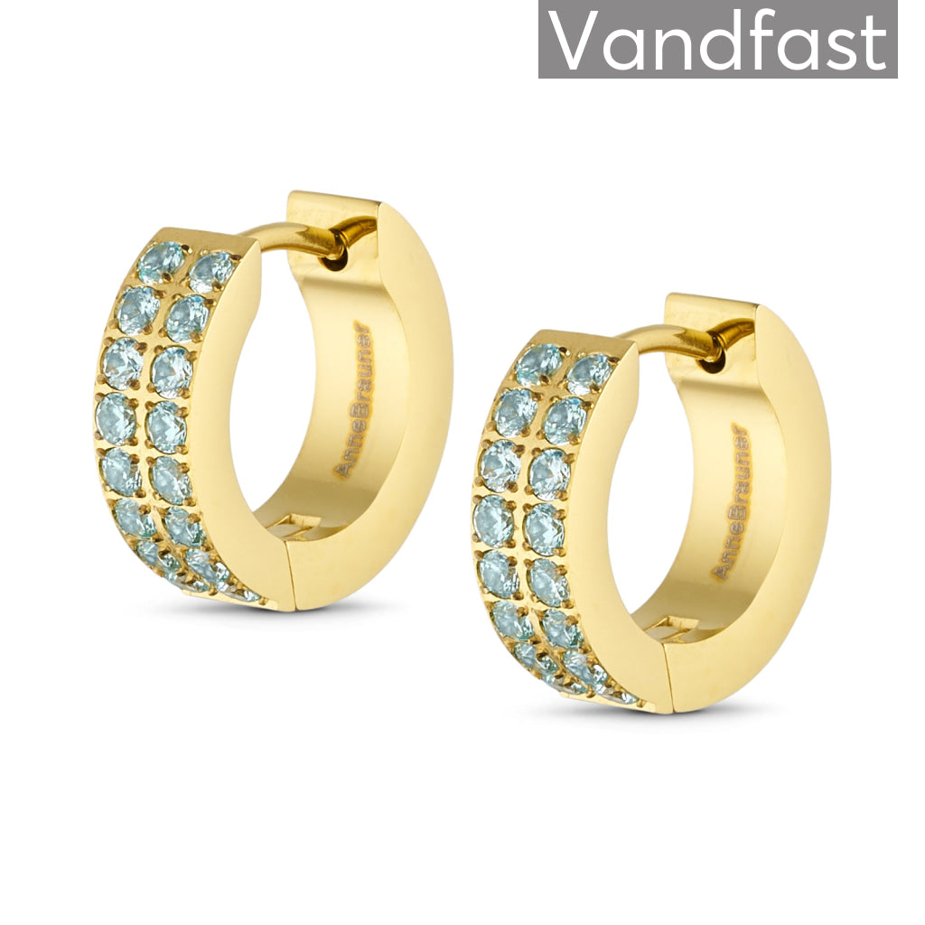 Annebrauner Creole Double Line L-aquamarine øreringe 18k Guldbelagt