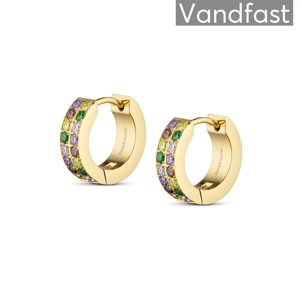 Annebrauner Creole Double Line Purplegreen Mix 18k Guldbelagt