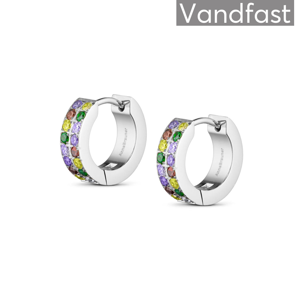 Annebrauner Creole Double Line Purplegreen Mix øreringe