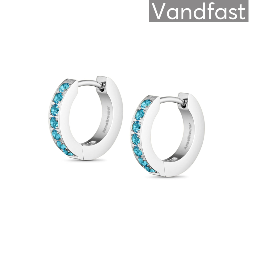 Annebrauner Creole Line Blue Topaz øreringe