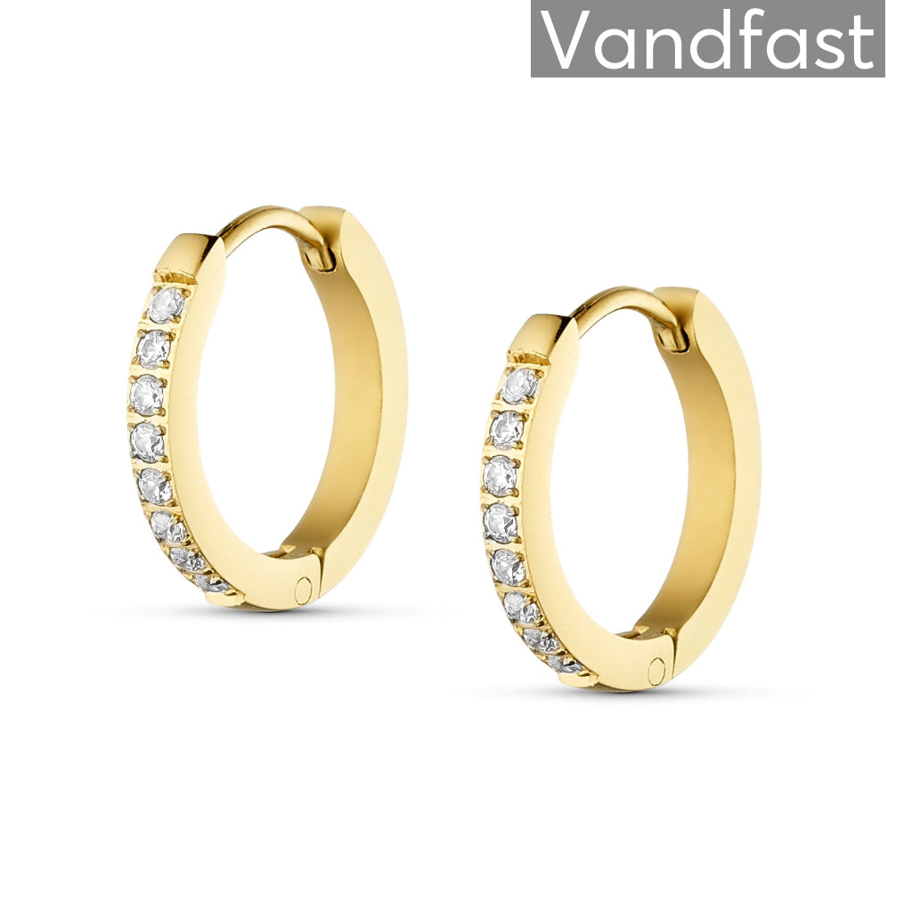 Annebrauner Creole Sparkle øreringe 18k Guldbelagt - 12 Mm
