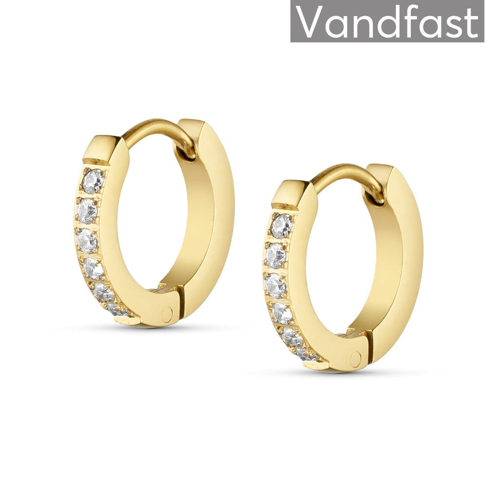 Annebrauner Creole Sparkle øreringe 18k Guldbelagt - 9 Mm
