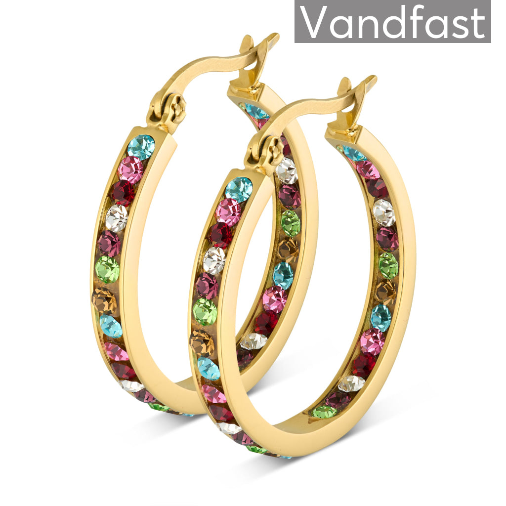 Annebrauner Creole Thin X-small Multicolor øreringe 18k Guldbelagt