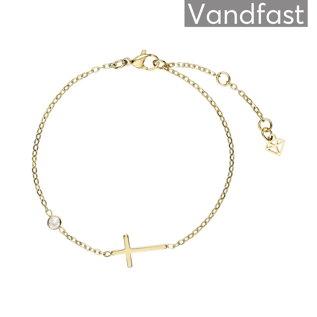 Annebrauner Cross Zirconia Armbånd 18k Guldbelagt