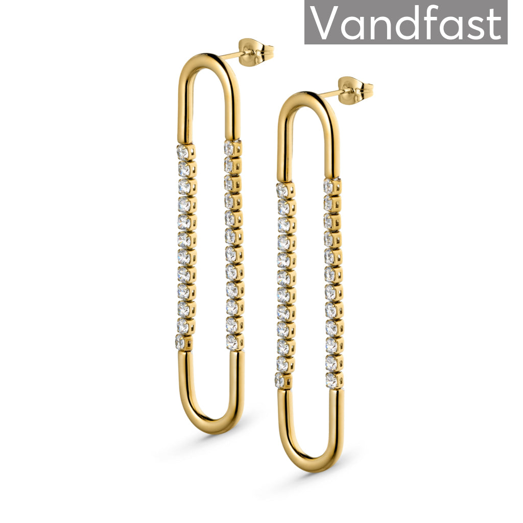 Annebrauner Ellipse øreringe 18k Guldbelagt