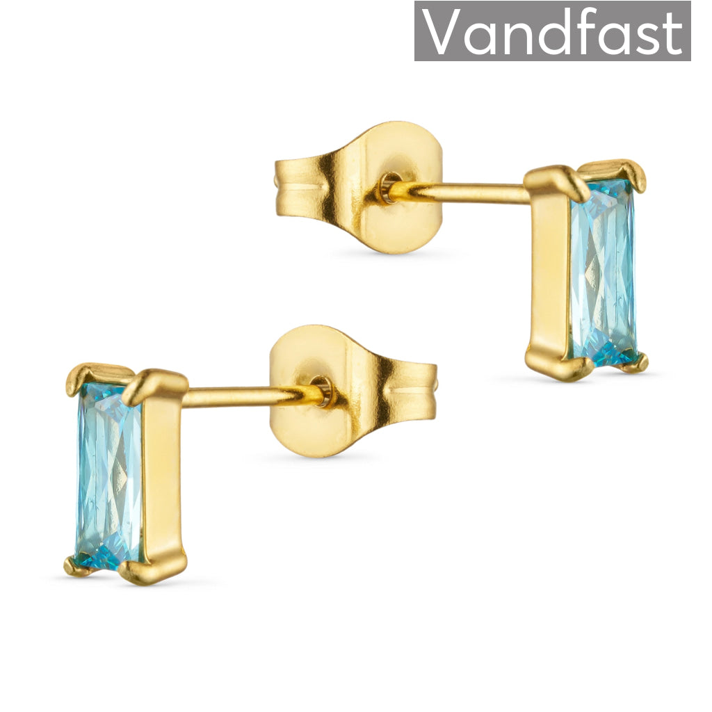 Annebrauner Empress 3x6mm øreringe Aquamarine 18k Guldbelagt