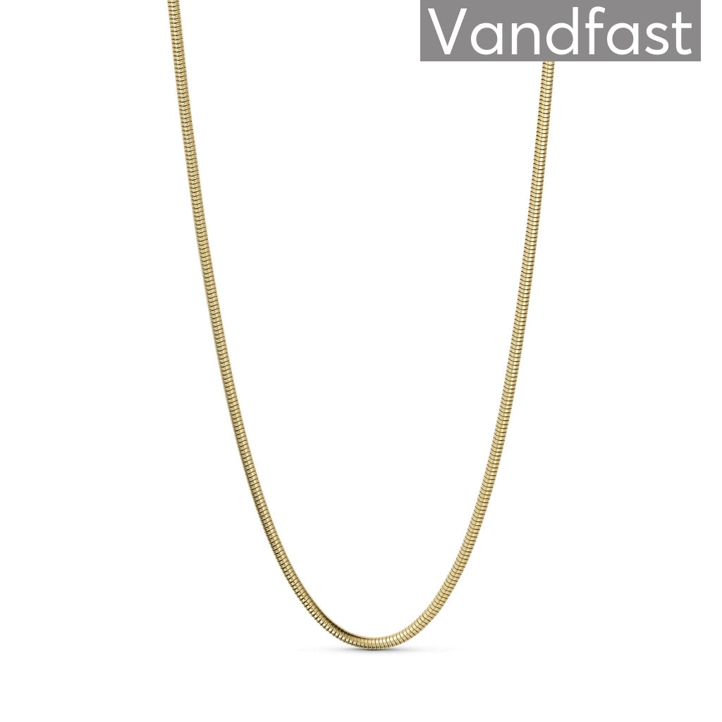 Annebrauner Snake Round Halskæde 60 Cm Guldbelagt