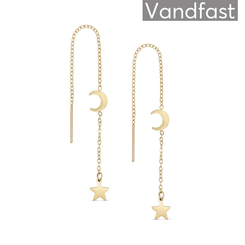 Annebrauner Star  Moon øreringe 18k Guldbelagt