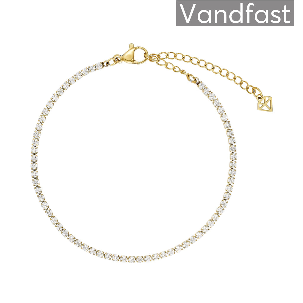 Annebrauner Tennis Mini Armbånd 18k Guldbelagt