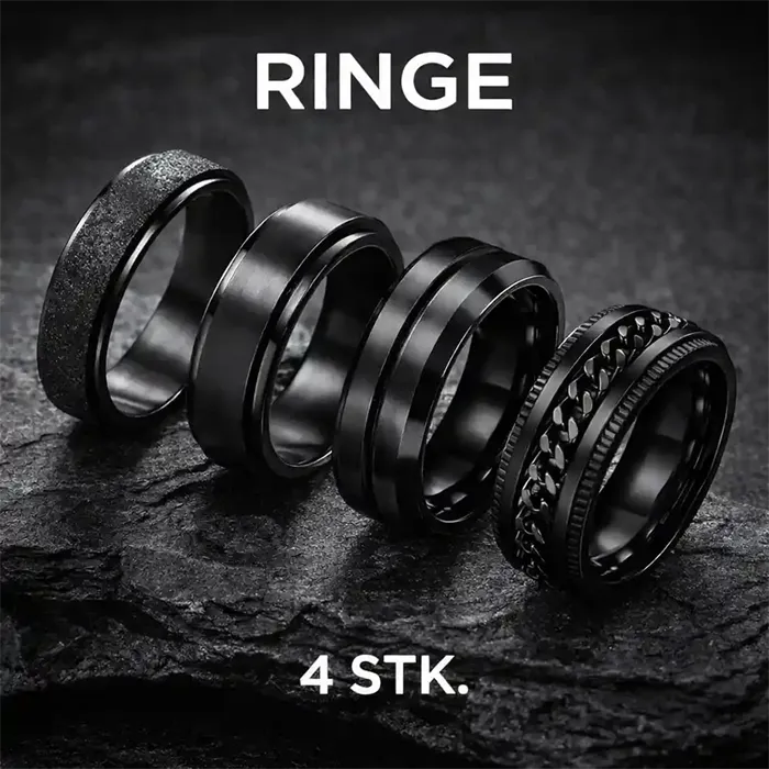 Four Black Rings - Herreringe 4 Stk