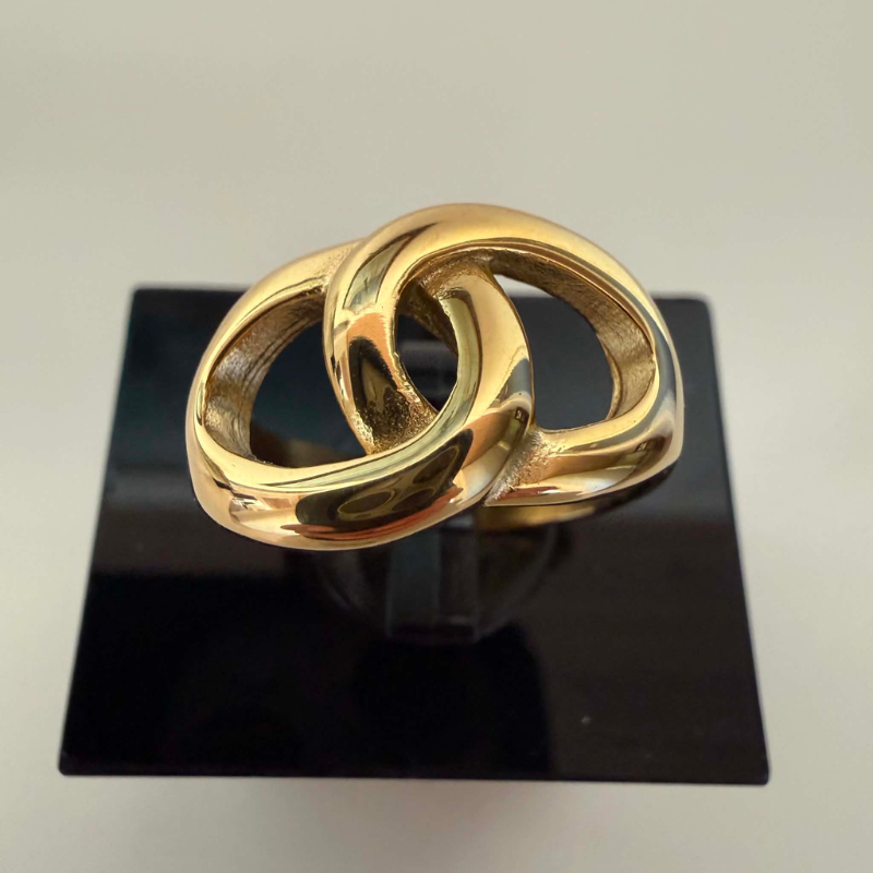 Blank Ring I Forgyldt Stål Nyhed - 50