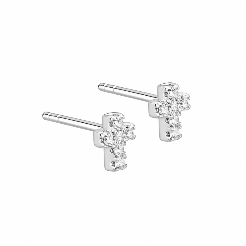 Cross Earstud  Silver