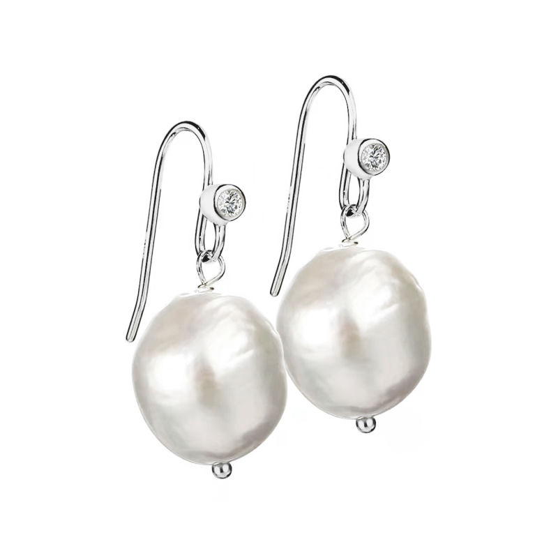 Betsy Pearl Earring  Silver