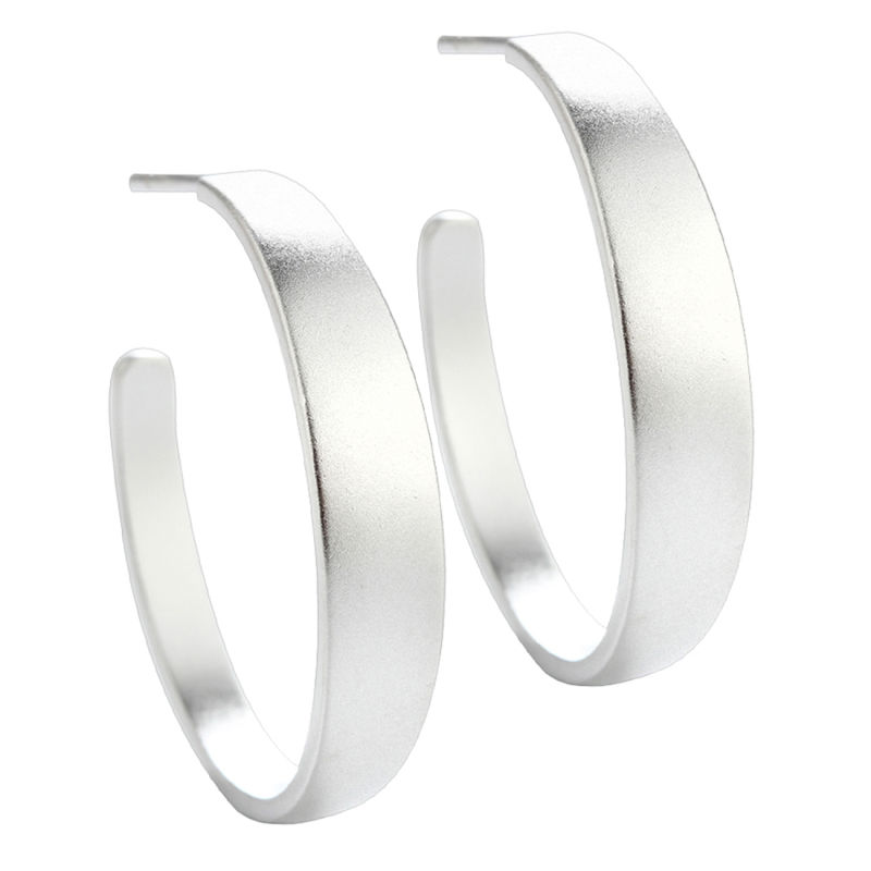 Bb Hoop Sand Big 30 Mm  Silver