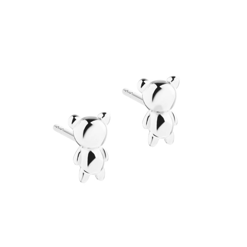 Tiny Teddy Earstud  Silver