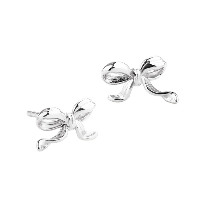 Curve Bow Earstud  Silver