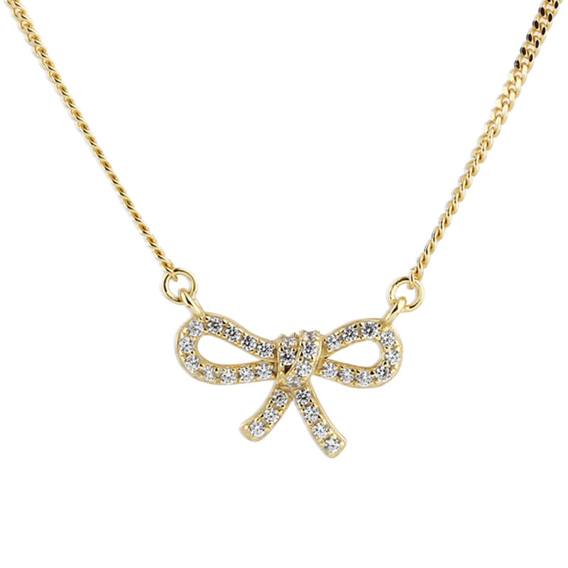 Bow Tie Necklace  Golden
