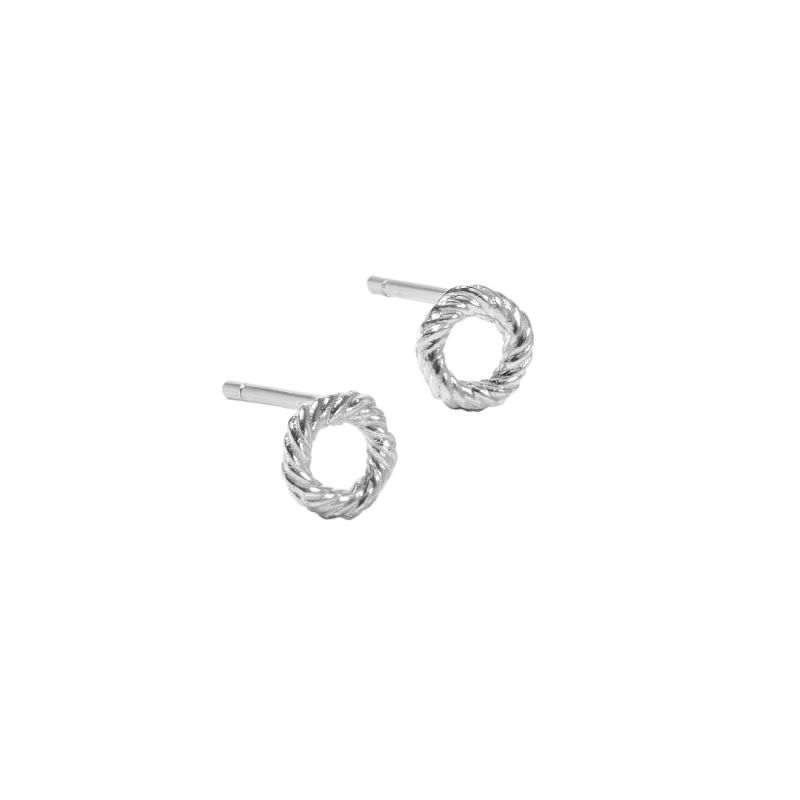 Twisted Earstud Small  Silver