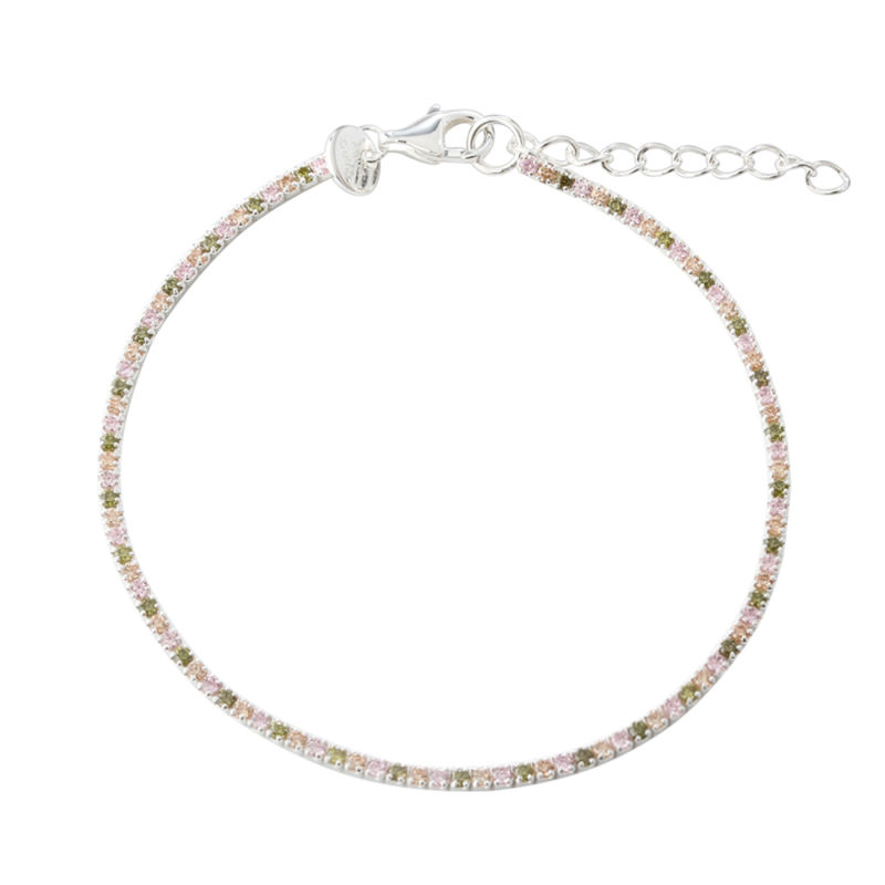 Blush Tennis Bracelet  Silver