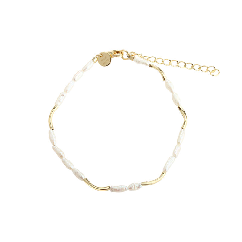 Alura White Bracelet   Golden