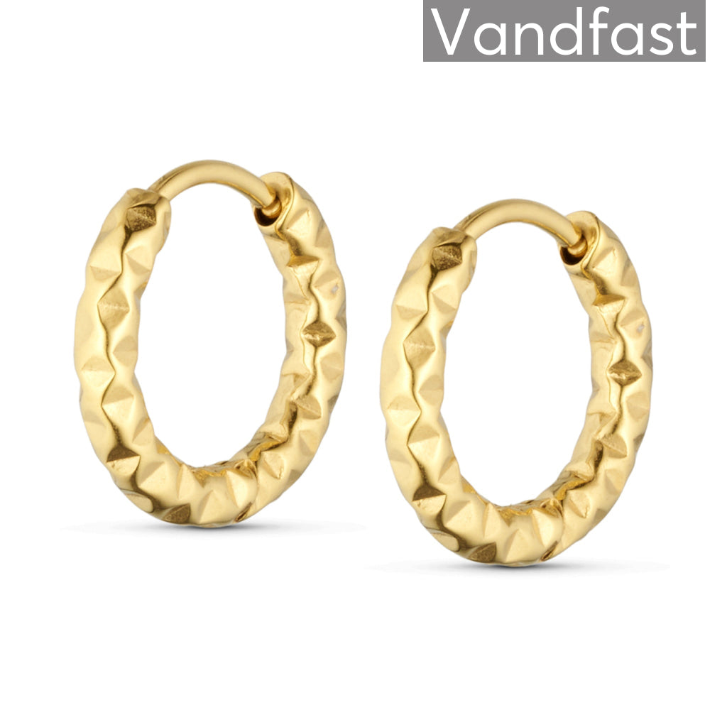 Annebrauner Hammered Creole 15 Mm øreringe 18k Guldbelagt