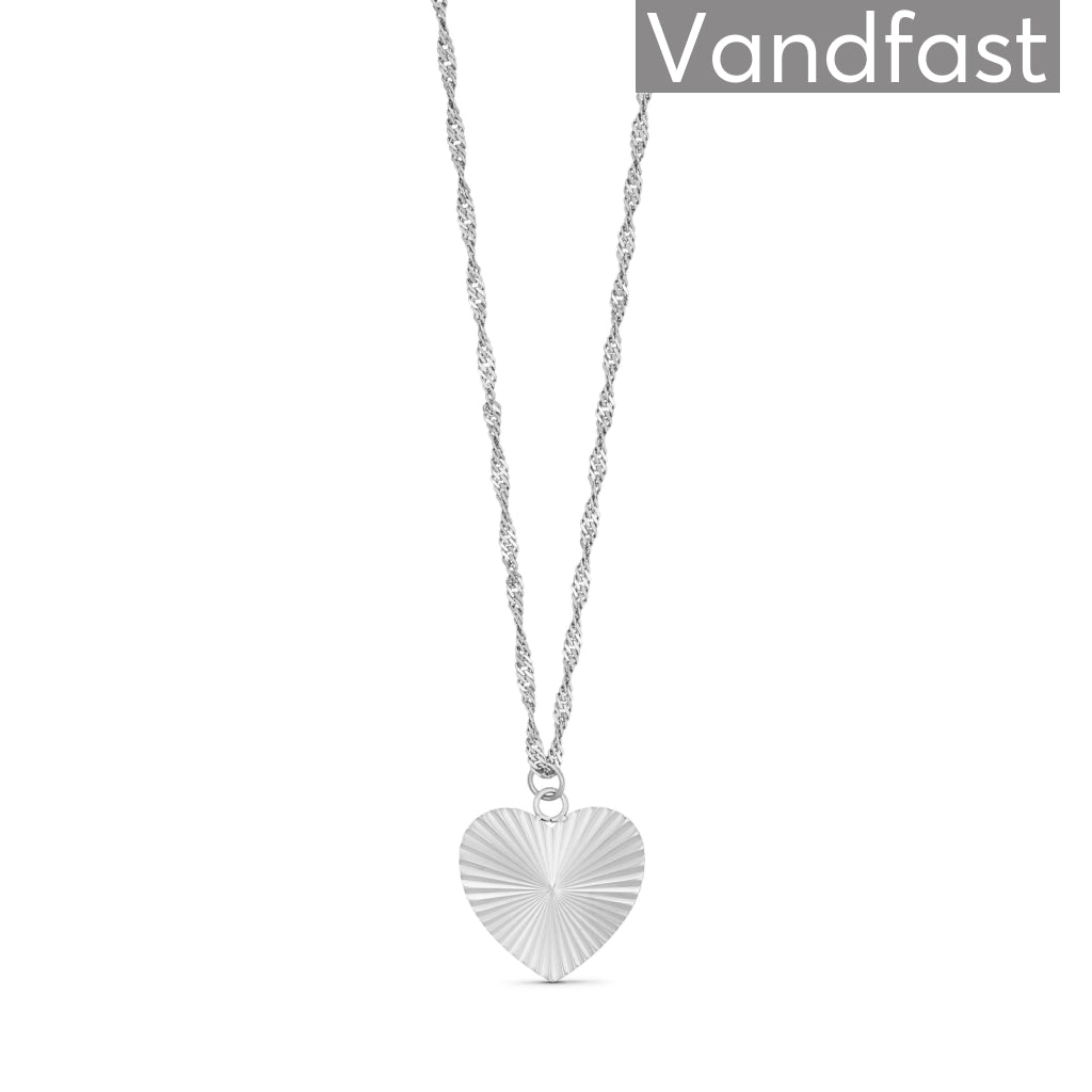 Annebrauner Sun Texture Heart Halskæde