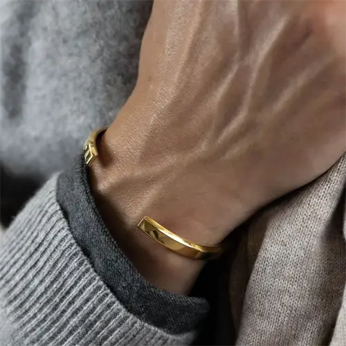 Nate Bangle Rustfri Stål Golden