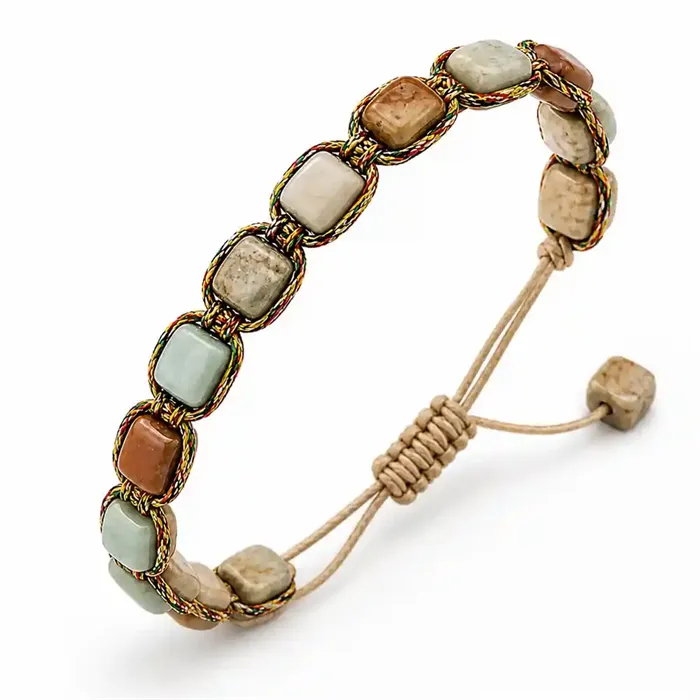 Boheme Nude Straight - Herrearmbånd Med Natursten