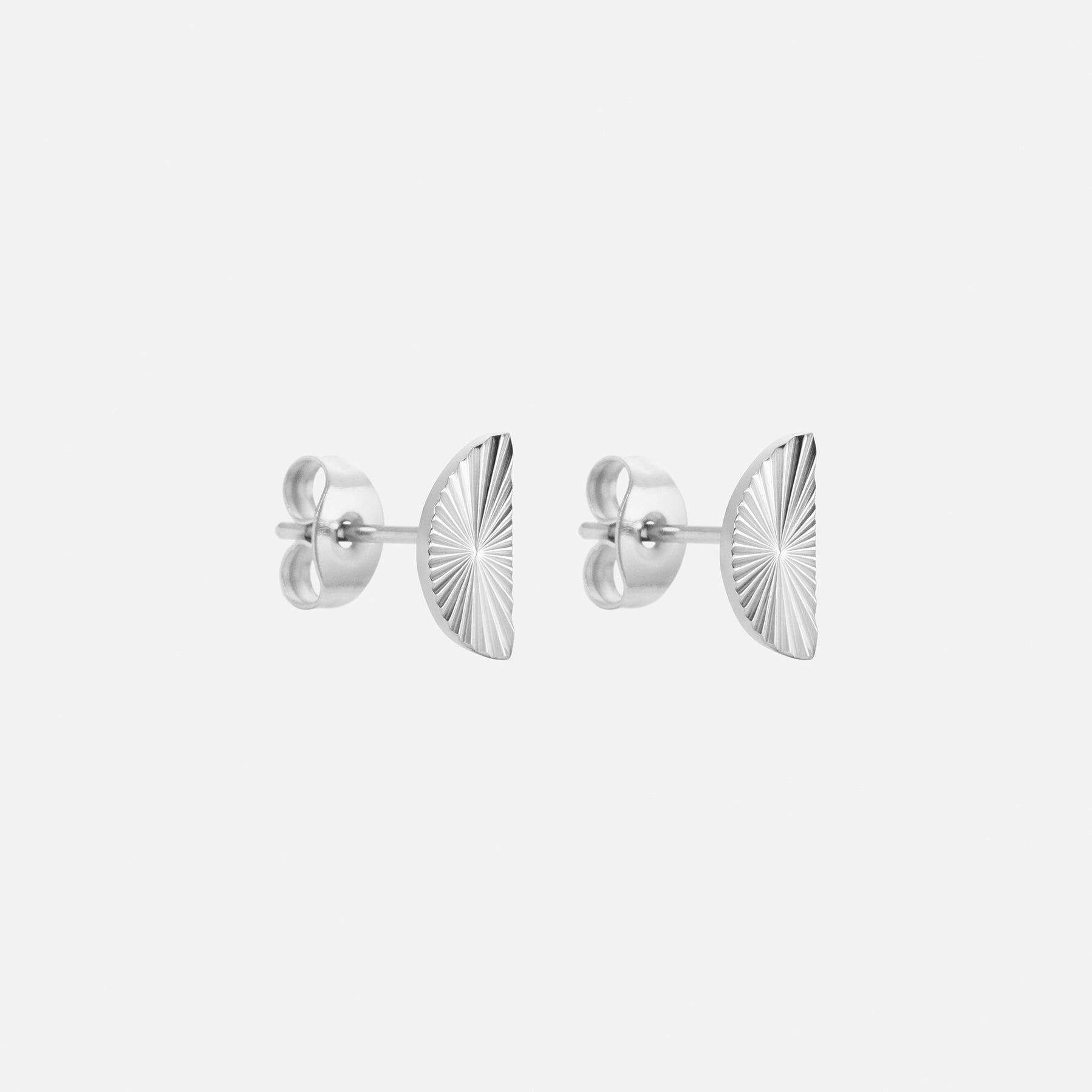 Sunset Half Circle Studs Sølvfarvet