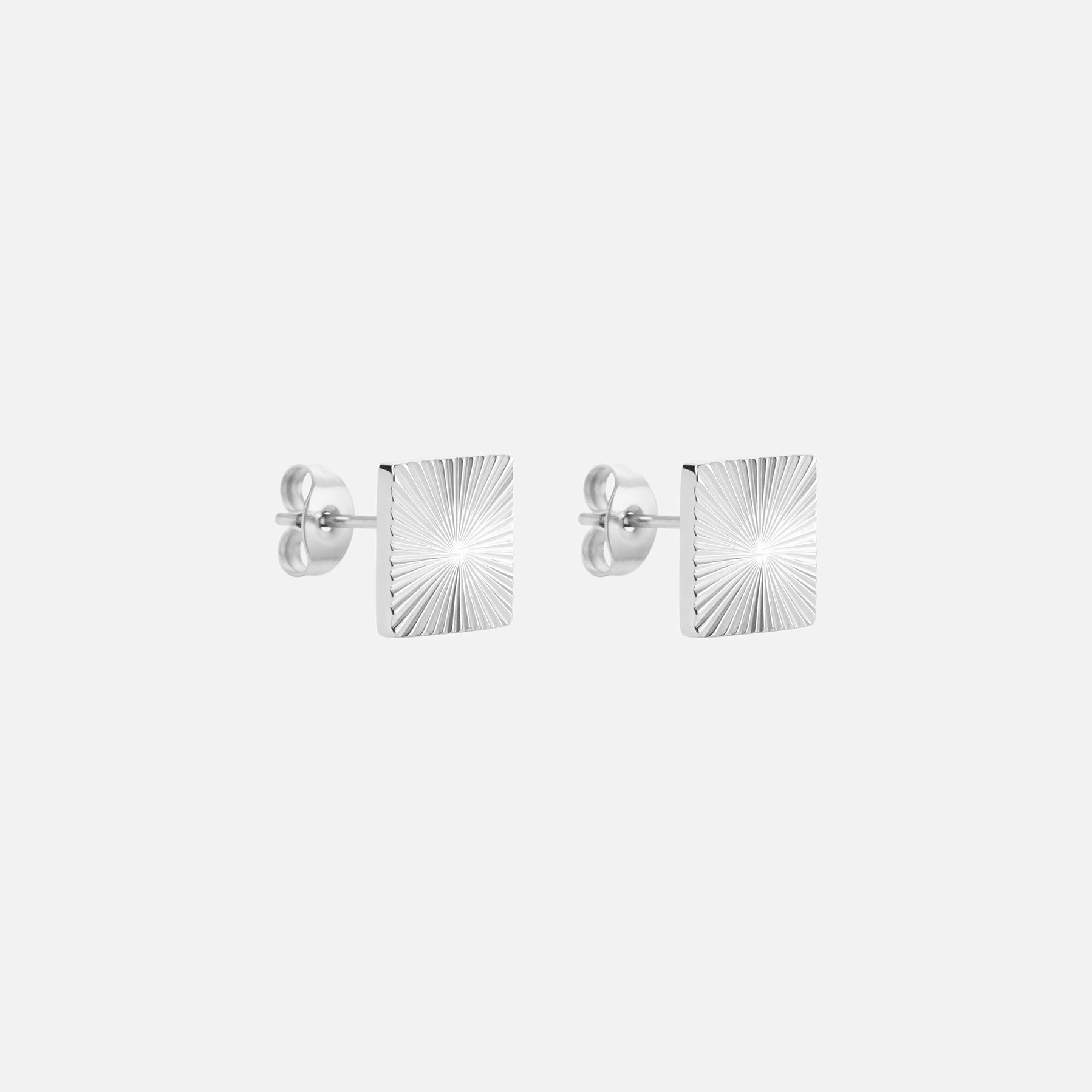 Sunset Square Studs Sølvfarvet