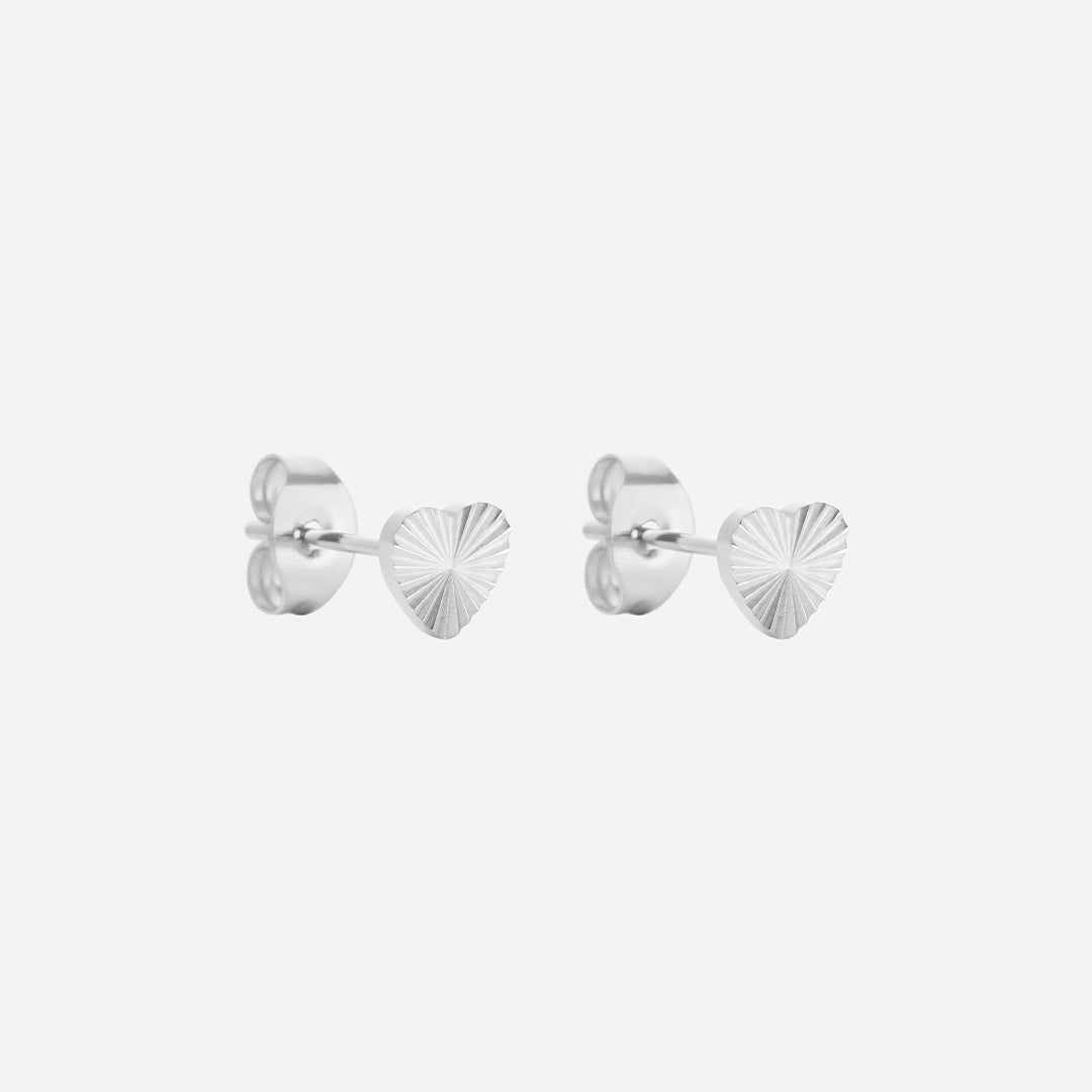 Sunset Heart Studs øreringe Sølvfarvet