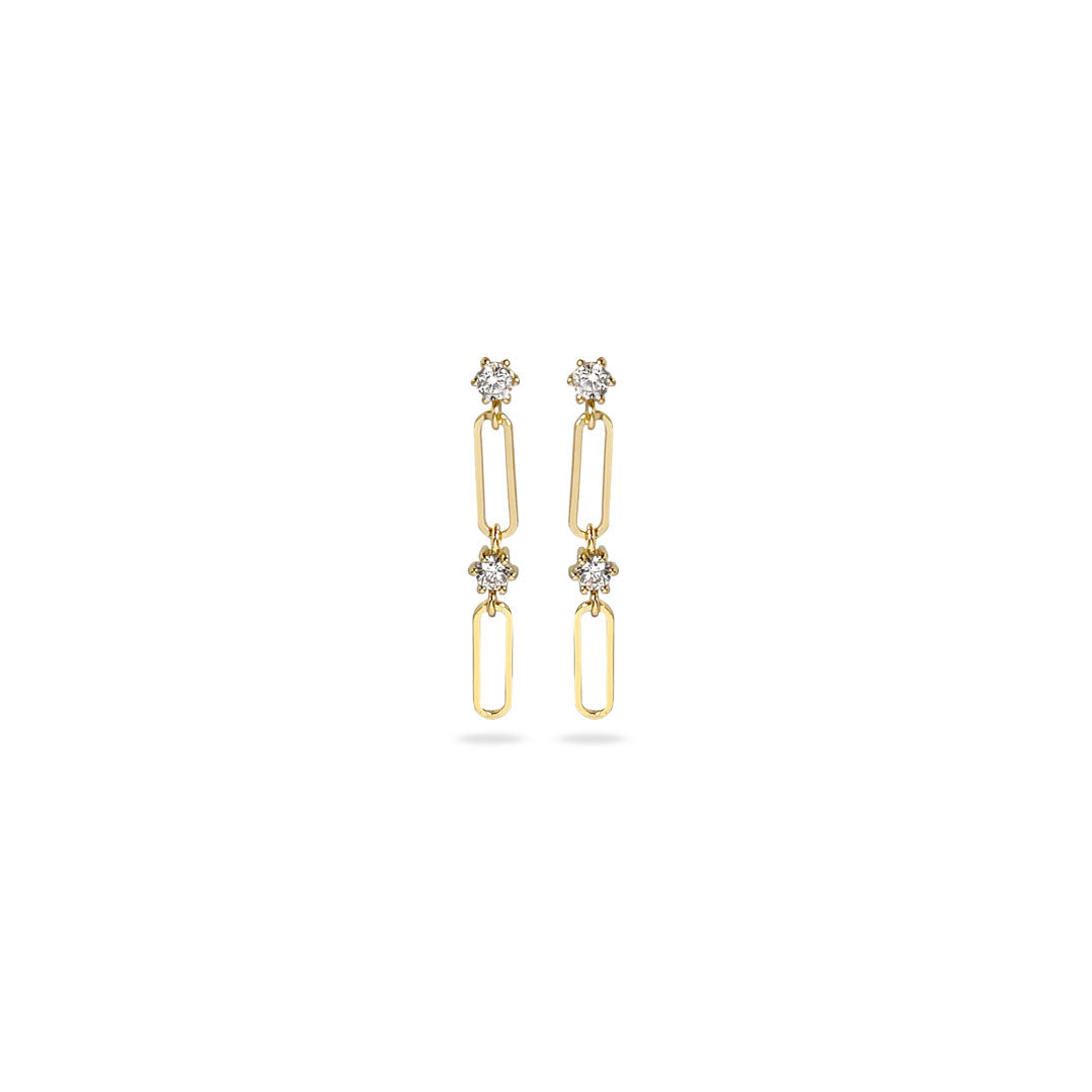 Twinklechain Earring - øreringesæt Med Zirkoner - 18 K Forgyldt