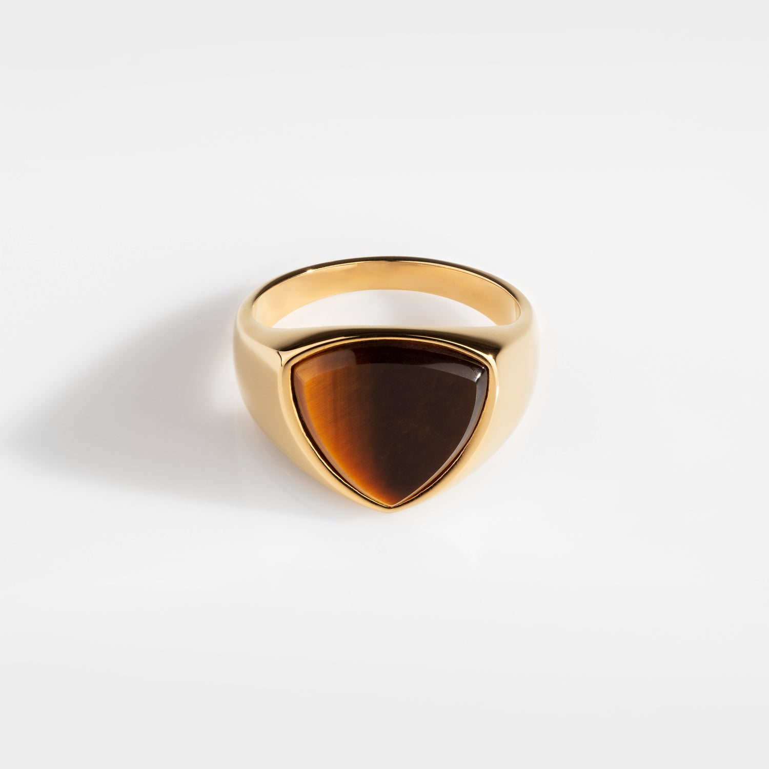 Tigereye Polygon Signet Ring Guld - Herre - Northern Legacy