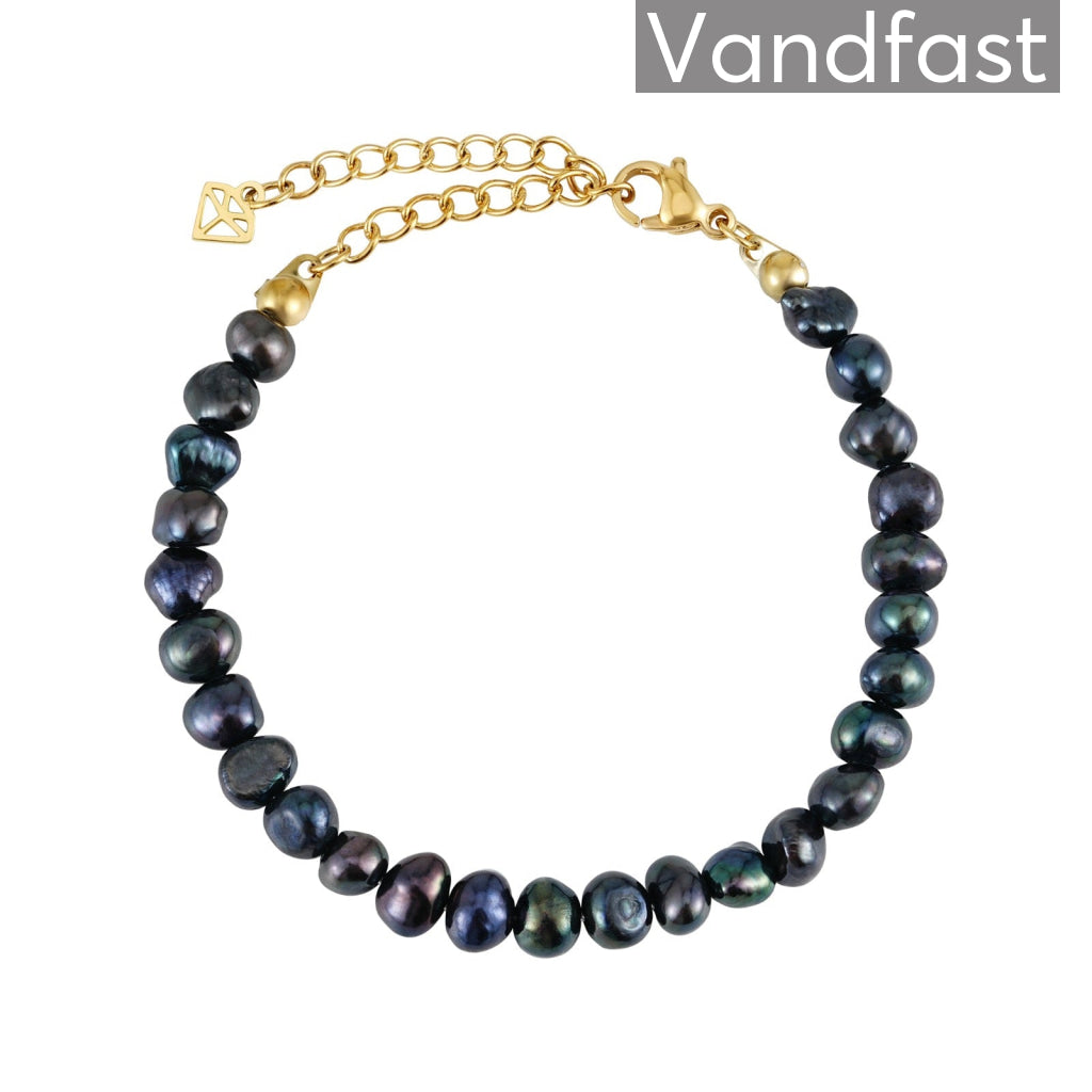 Annebrauner Black Pearl Armbånd 18k Guldbelagt