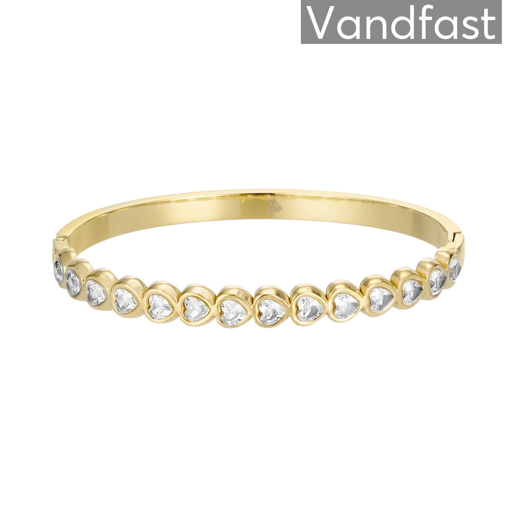 Annebrauner Heart Bangle Armbånd 18k Guldbelagt