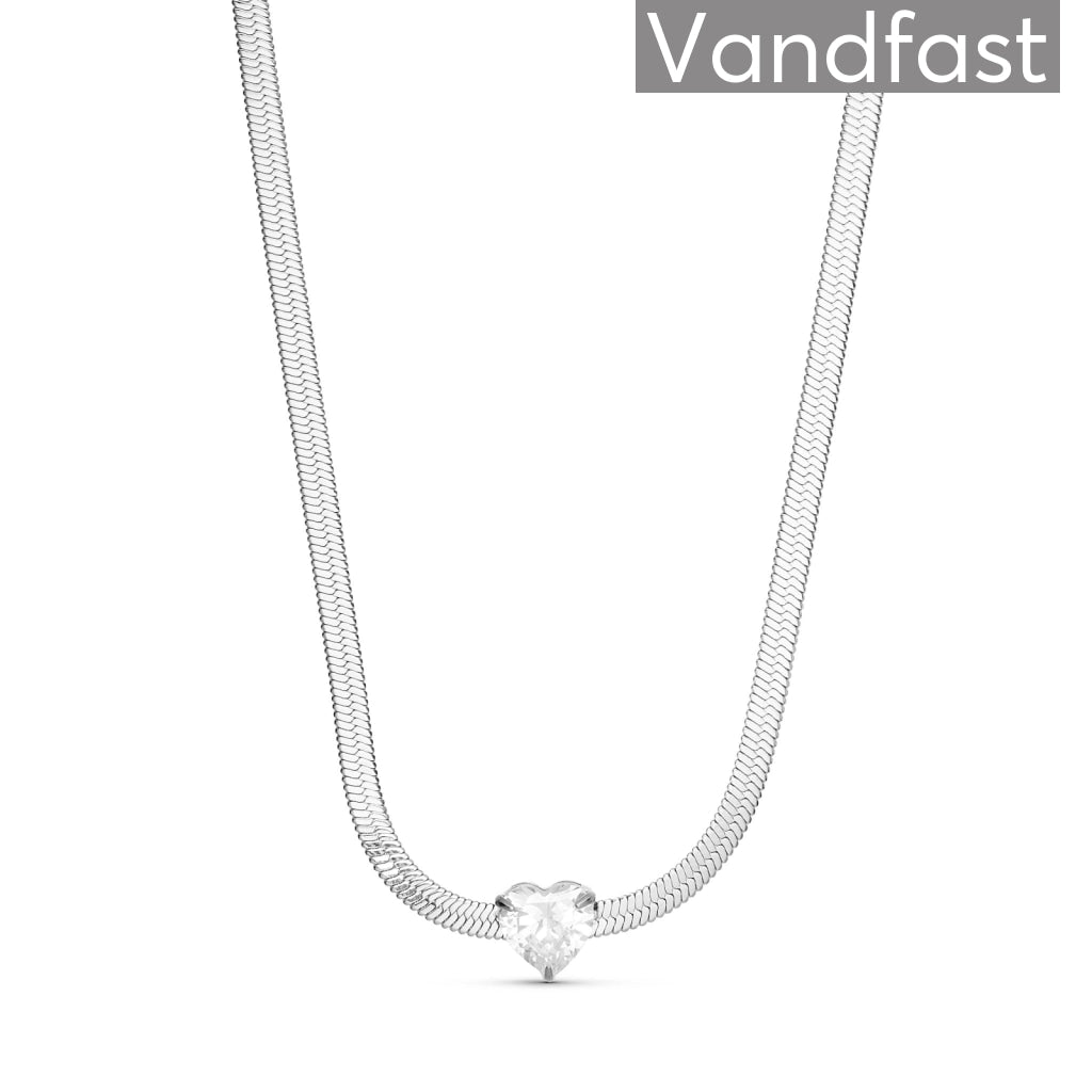 Annebrauner Snake Heart Zirconia Halskæde