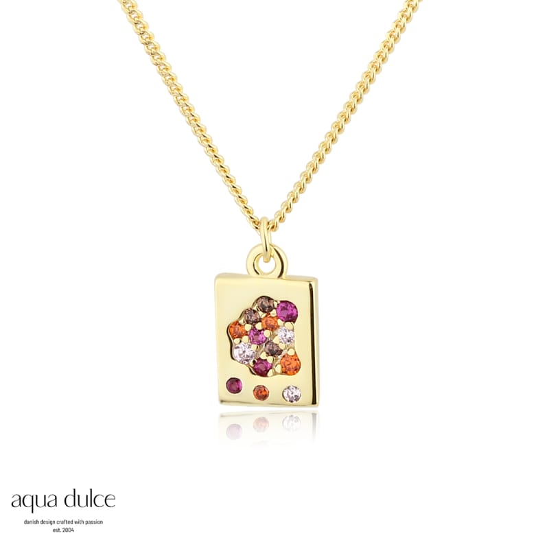 Pink Stardust Necklace  Golden
