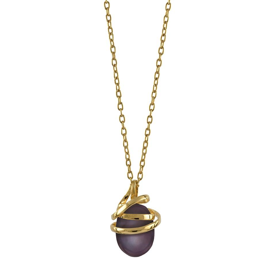 Rabinovich - 14 Kt Guldvedhæng Med Peacock Perle - Serpentine