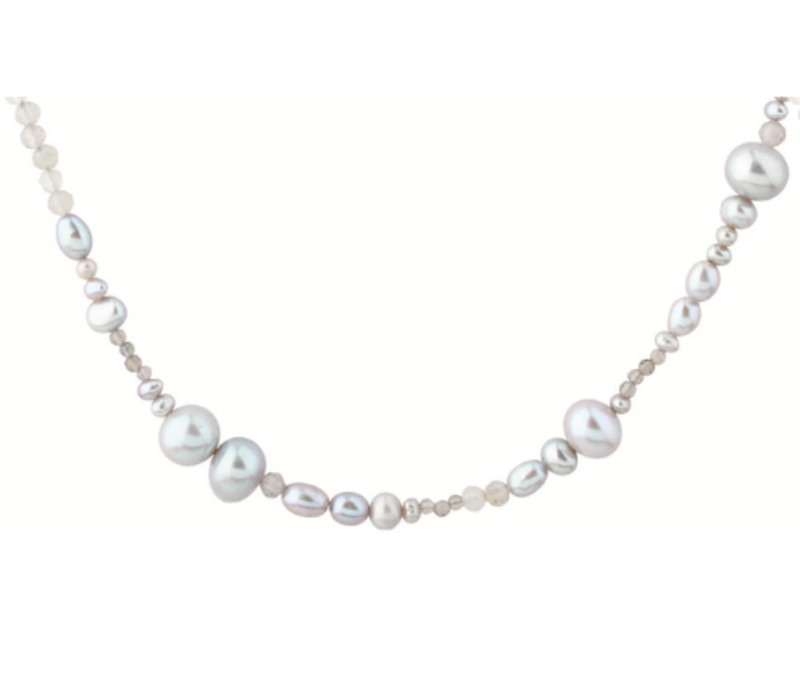 Whisper Pearl Necklace  Silver