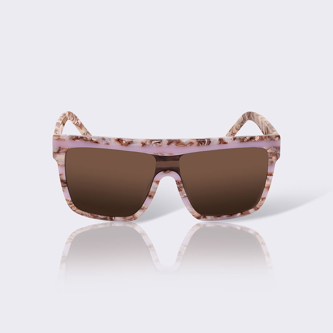 Dropps Exclsv Solbriller - Eyecatcher Canyon - I Brun  Rosa Klippemønster Med Brune Brilleglas