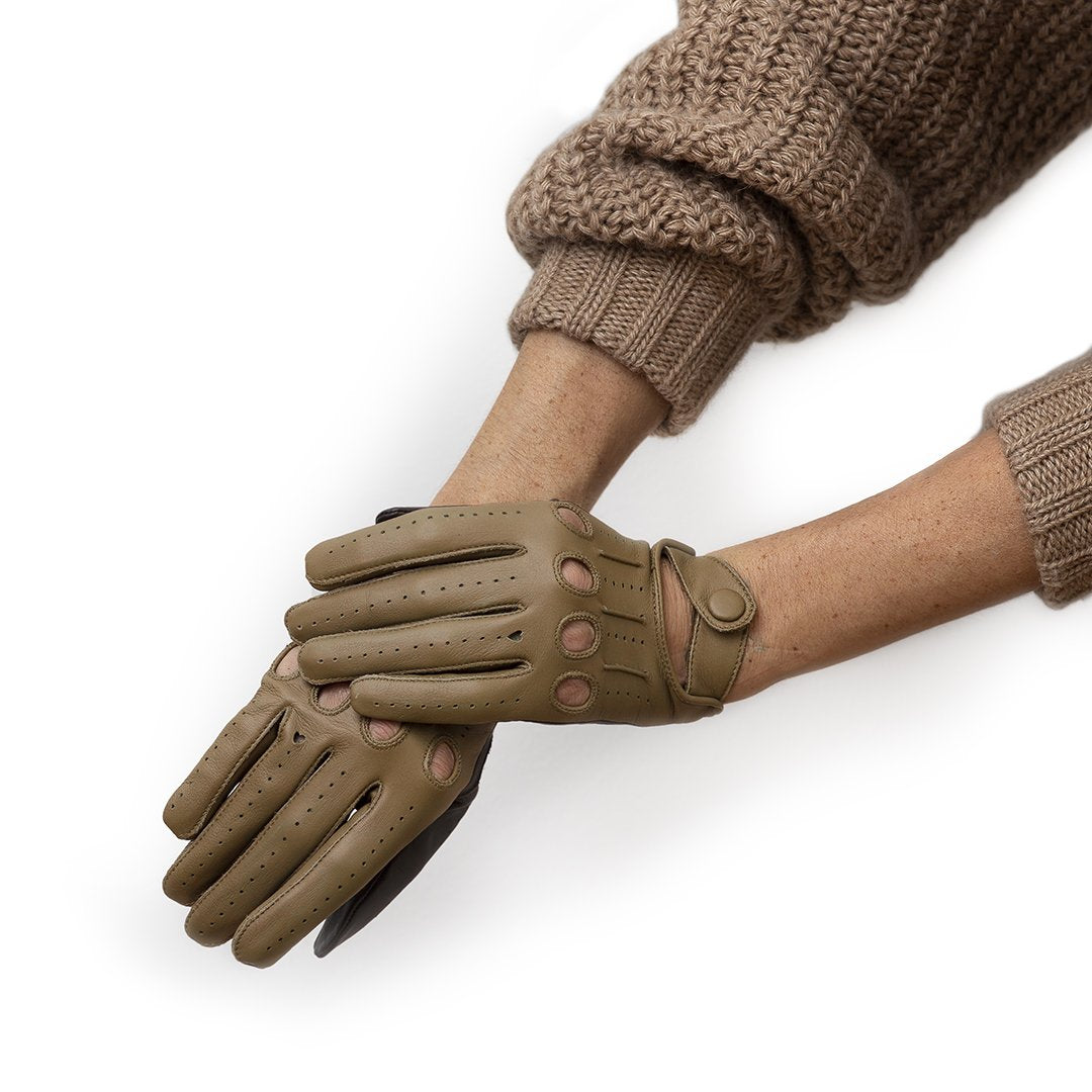 Loveglove - Kørehandsker I To Farver - Mørkebrun Og Oliven