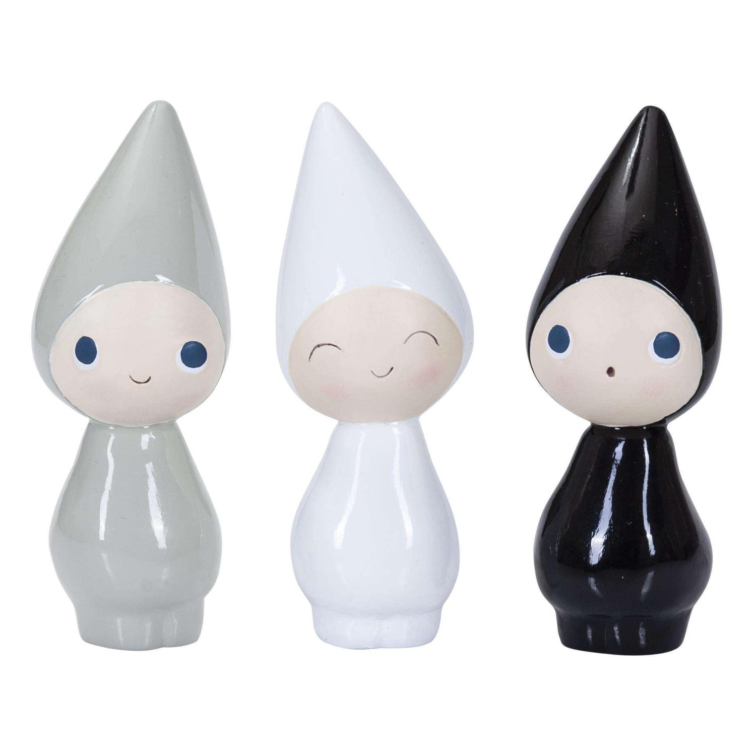 Peggy - Fin Figur Med Store øjne 11 Cm - Sort Grå Eller Hvid - Figur Alle 3 Peggy Figurer